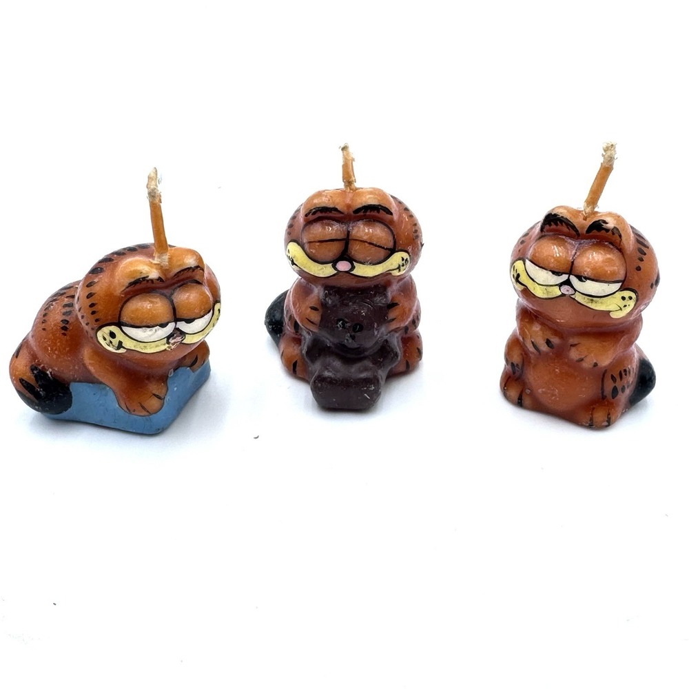 VTG New Garfield Cat Wax Candle Figurine‎ 1981 2.5" Small United Features Intact